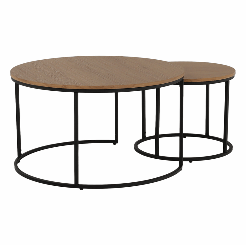 Casa si Gradina - Mobilier - Mese si birouri - Masute de cafea - Set de doua mese de cafea, stejar / negru, IKLIN - Infinity.ro