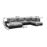 Casa si Gradina - Mobilier - Canapele si coltare - Canapele - Canapea, gri/negru, model dreapta, LIBERTO U - Infinity.ro