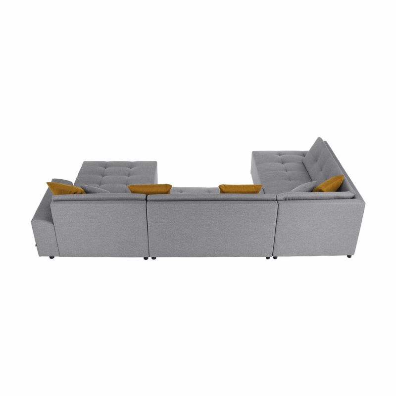 Casa si Gradina - Mobilier - Canapele si coltare - Canapele - Canapea, gri/mustar, model stanga, BELLIS U - Infinity.ro