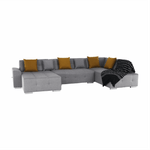 Casa si Gradina - Mobilier - Canapele si coltare - Canapele - Canapea, gri/mustar, model dreapta, BELLIS U - Infinity.ro