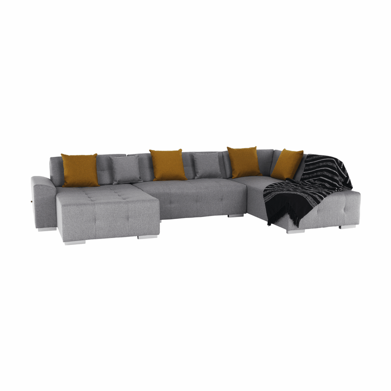 Casa si Gradina - Mobilier - Canapele si coltare - Canapele - Canapea, gri/mustar, model dreapta, BELLIS U - Infinity.ro