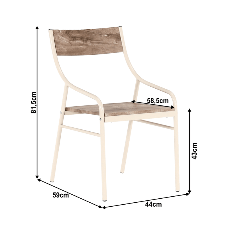 Casa si Gradina - Mobilier - Seturi de mobilier - Seturi mese si scaune - Set de luat masa, stejar canyon / bej,  KIMBY SET 1+5 - Infinity.ro