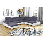 Casa si Gradina - Mobilier - Canapele si coltare - Canapele - Canapea, gri/alb, model stanga, MARELIA - Infinity.ro