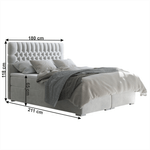 Casa si Gradina - Mobilier - Paturi si accesorii - Paturi - Pat boxspring, gri deschis, 180x200, FONDA - Infinity.ro