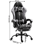 Casa si Gradina - Mobilier - Scaune si fotolii - Fotolii - Fotoliu birou/gaming cu suport pentru picioare, negru/gri, TARUN - Infinity.ro