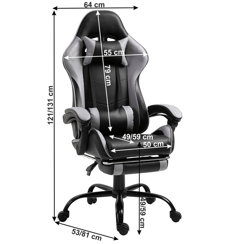 Casa si Gradina - Mobilier - Scaune si fotolii - Fotolii - Fotoliu birou/gaming cu suport pentru picioare, negru/gri, TARUN - Infinity.ro