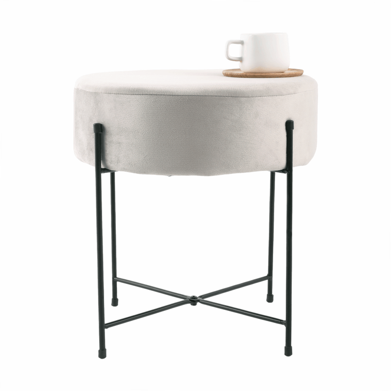 Casa si Gradina - Mobilier - Scaune si fotolii - Tabureti - Taburet, catifea Velvet gri/negru, MARIME - Infinity.ro