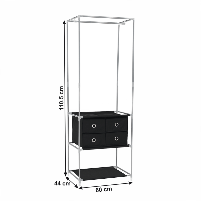 Casa si Gradina - Mobilier - Biblioteci si rafturi - Rafturi - Raft multifunctional pentru dulap, argintiu / negru, CODY - Infinity.ro