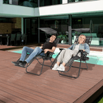 Casa si Gradina - Gradina si terasa - Mobilier exterior - Scaune si sezlonguri gradina - Set de 2 scaune reglabile de gradina, gri, KASPIAN - Infinity.ro