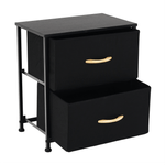 Casa si Gradina - Mobilier - Comode si corpuri - Noptiere - Comoda/noptiera cu sertare din panza, negru/artar rosu, KESIDY TYP 1 - Infinity.ro