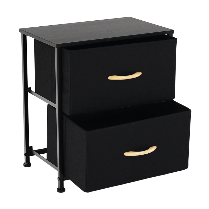 Casa si Gradina - Mobilier - Comode si corpuri - Noptiere - Comoda/noptiera cu sertare din panza, negru/artar rosu, KESIDY TYP 1 - Infinity.ro