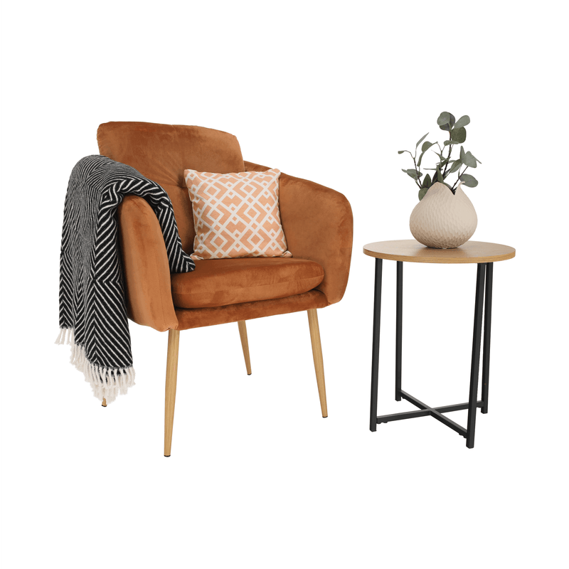 Casa si Gradina - Mobilier - Scaune si fotolii - Fotolii - Fotoliu design, tesatura din catifea teracota, AVETA - Infinity.ro
