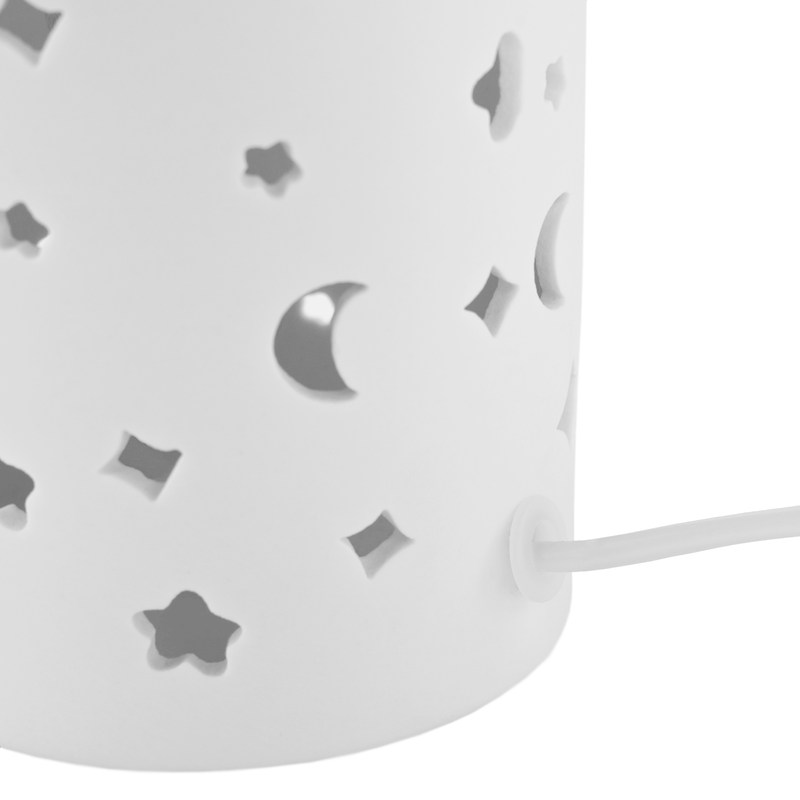 Casa si Gradina - Corpuri si surse de iluminat - Veioze si lampi - Veioze - Lampa de masa din ceramica, model alb / luna, DANAR - Infinity.ro
