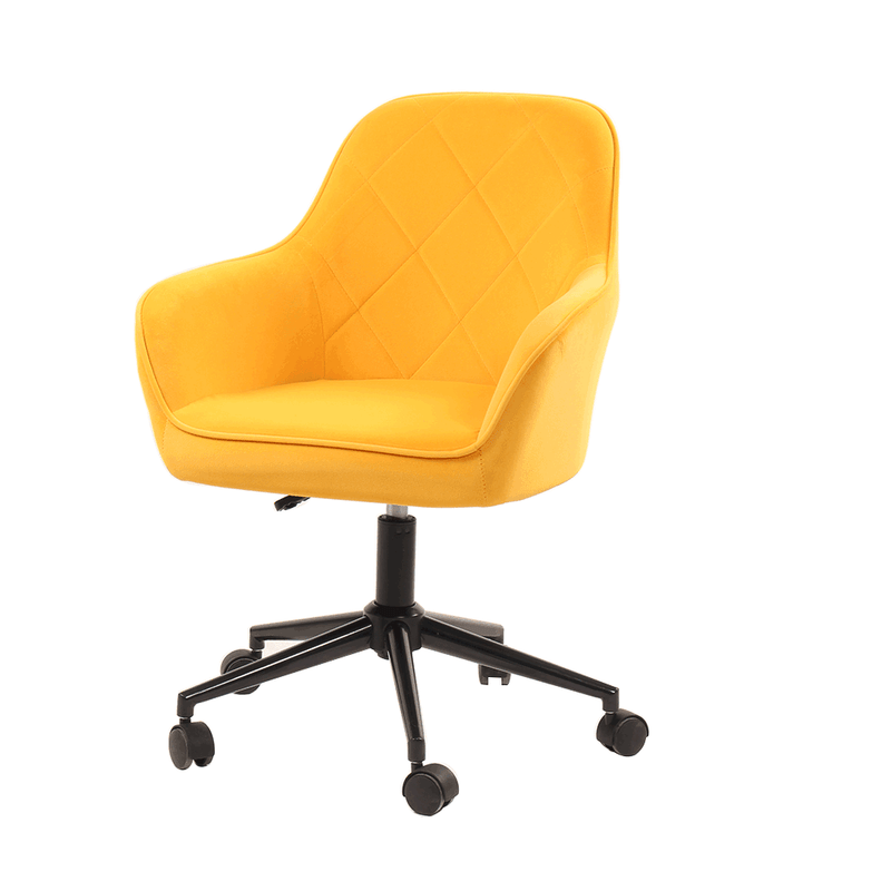 Casa si Gradina - Mobilier - Scaune si fotolii - Scaune - Scaun de birou, tesatura de catifea galben / negru, SORILA - Infinity.ro