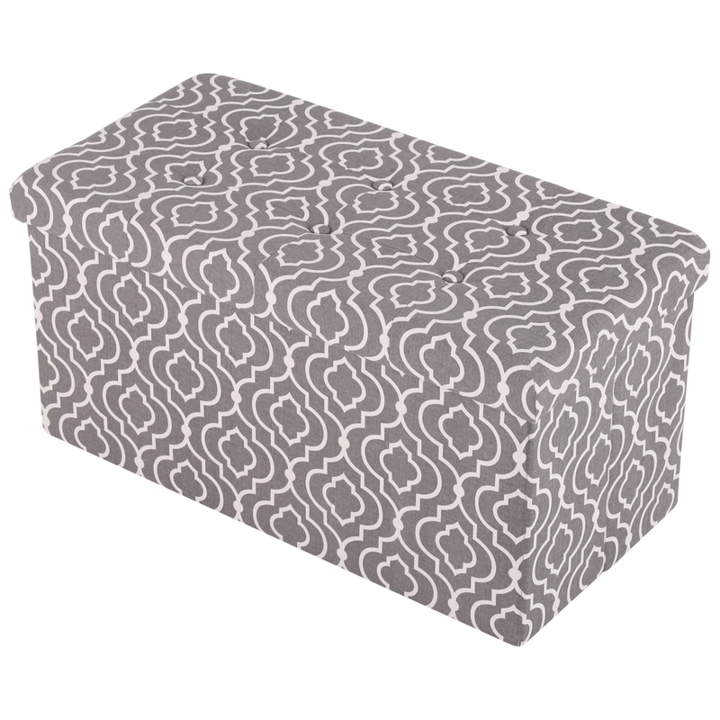 Casa si Gradina - Mobilier - Scaune si fotolii - Tabureti - Taburet pliabil, material gri/alb cu model, FARGO - Infinity.ro