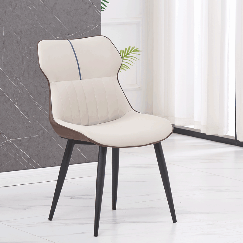 Casa si Gradina - Mobilier - Scaune si fotolii - Scaune - Scaun de luat masa, piele ecologica, bej / maro, OSTELA - Infinity.ro