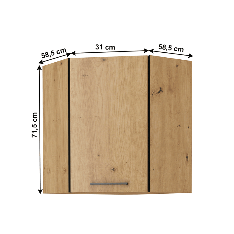 Casa si Gradina/Mobilier/Dulapuri si sifoniere/Dulapuri - Dulap superior, negru mat / stejar artizan, MONRO 60/60 GN-72 1F - Infinity.ro