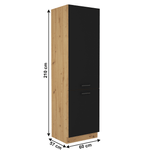 Casa si Gradina/Mobilier/Dulapuri si sifoniere/Dulapuri - Dulap pentru produse alimentare, negru mat / stejar artizan, MONRO 60 DK-210 2F - Infinity.ro