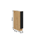 Casa si Gradina - Mobilier - Dulapuri si sifoniere - Dulapuri - Dulap inferior cu cos metalic, stejar artizan/ negru mat, MONRO 15 D CARGO - Infinity.ro