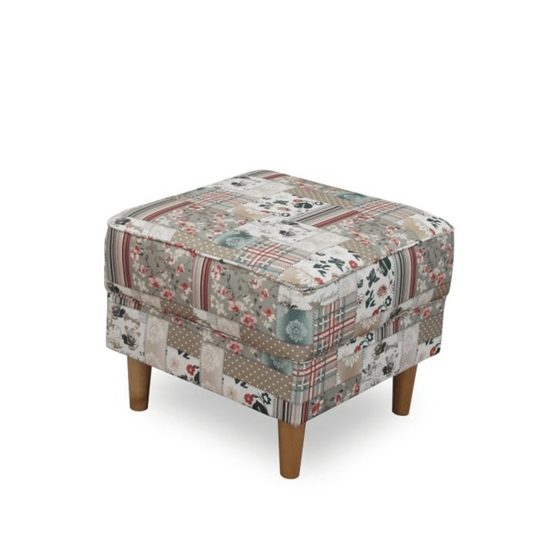 Casa si Gradina - Mobilier - Scaune si fotolii - Fotolii - Fotoliu cu taburet, material textil in stilul patchwork Viorica 1, ASTRID - Infinity.ro