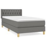 Casa si Gradina - Mobilier - Paturi si accesorii - Paturi - Pat box spring cu saltea, gri inchis, 90x190 cm, textil - Infinity.ro