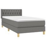 Casa si Gradina - Mobilier - Paturi si accesorii - Paturi - Pat box spring cu saltea, gri inchis, 90x190 cm, textil - Infinity.ro