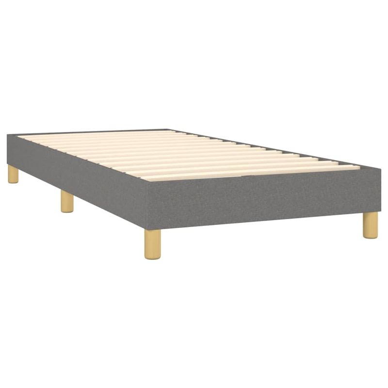 Casa si Gradina - Mobilier - Paturi si accesorii - Paturi - Pat box spring cu saltea, gri inchis, 90x190 cm, textil - Infinity.ro