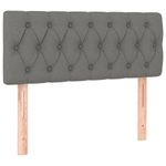 Casa si Gradina - Mobilier - Paturi si accesorii - Paturi - Pat box spring cu saltea, gri inchis, 90x190 cm, textil - Infinity.ro