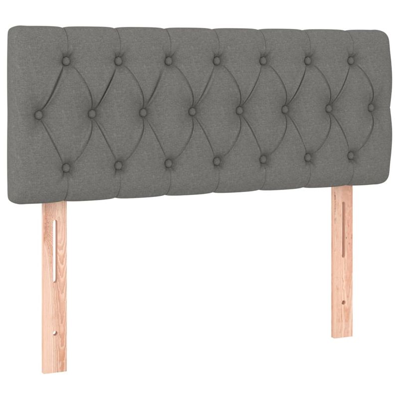 Casa si Gradina - Mobilier - Paturi si accesorii - Paturi - Pat box spring cu saltea, gri inchis, 90x190 cm, textil - Infinity.ro