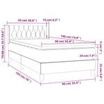 Casa si Gradina - Mobilier - Paturi si accesorii - Paturi - Pat box spring cu saltea, gri inchis, 90x190 cm, textil - Infinity.ro