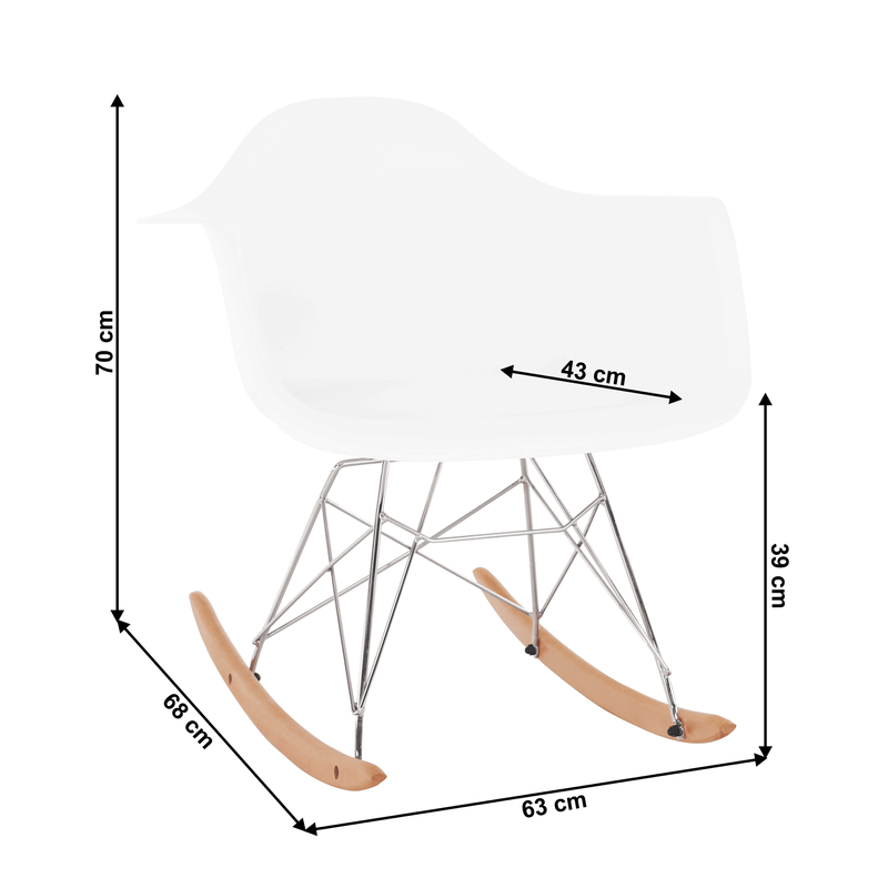 Casa si Gradina - Mobilier - Scaune si fotolii - Fotolii - Fotoliu balansoar, alb/fag, BEDVER - Infinity.ro