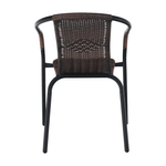 Casa si Gradina - Gradina si terasa - Mobilier exterior - Scaune si sezlonguri gradina - Scaun stivuibil, rachita sintetica maro/metal negru, DOREN - Infinity.ro