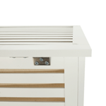 Casa si Gradina/Sanitare/Suporturi si accesorii baie/Accesorii baie - Cos de rufe, bambus lacuit/alb/bej, BASKET - Infinity.ro
