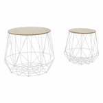 Casa si Gradina - Mobilier - Mese si birouri - Masute de cafea - Set masute auxiliare, natural/alb, DALUX - Infinity.ro