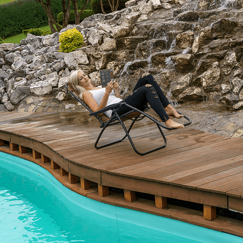 Casa si Gradina - Gradina si terasa - Mobilier exterior - Scaune si sezlonguri gradina - Sezlong de gradina reglabil, maro deschis, GERALD - Infinity.ro