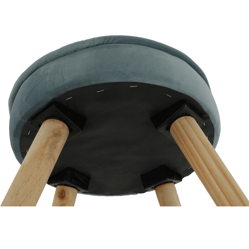 Casa si Gradina - Mobilier - Scaune si fotolii - Tabureti - Taburet, catifea Velvet gri albastrui/pin, MERLE - Infinity.ro