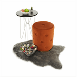 Casa si Gradina - Mobilier - Scaune si fotolii - Tabureti - Taburet, catifea Velvet teracota/vopsea aurie, BEKEN - Infinity.ro