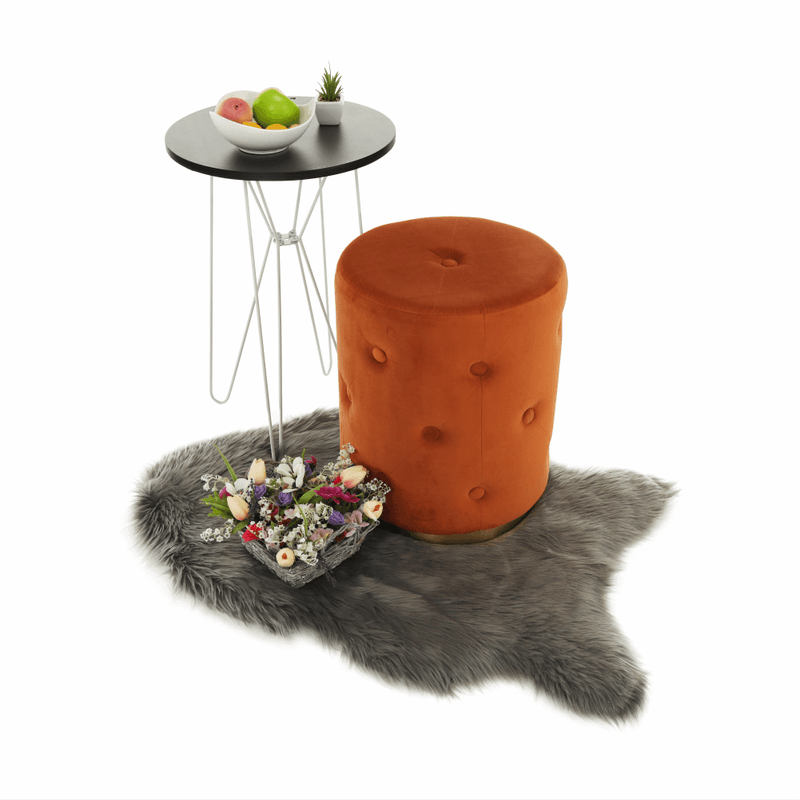 Casa si Gradina - Mobilier - Scaune si fotolii - Tabureti - Taburet, catifea Velvet teracota/vopsea aurie, BEKEN - Infinity.ro