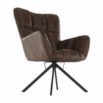 Casa si Gradina - Mobilier - Scaune si fotolii - Fotolii - Scaun de design rotativ, maro tesatura cu efect de piele intoarsa/negru, KOMODO - Infinity.ro