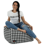 Casa si Gradina - Mobilier - Scaune si fotolii - Tabureti - Taburet, negru/alb, KRETON - Infinity.ro