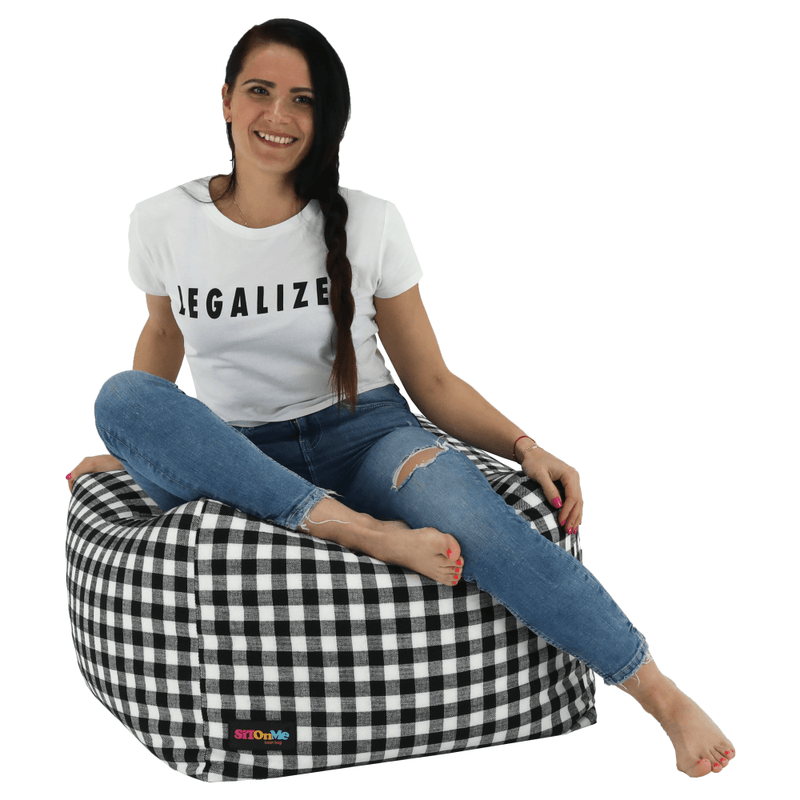 Casa si Gradina - Mobilier - Scaune si fotolii - Tabureti - Taburet, negru/alb, KRETON - Infinity.ro