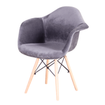 Casa si Gradina - Mobilier - Scaune si fotolii - Fotolii - Fotoliu modern, gri maro Taupe material textil Velvet, DAREL TIP 3 - Infinity.ro
