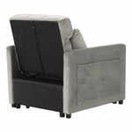 Casa si Gradina - Mobilier - Scaune si fotolii - Fotolii - Fotoliu extensibil, catifea Velvet gri deschis, IGRIM - Infinity.ro