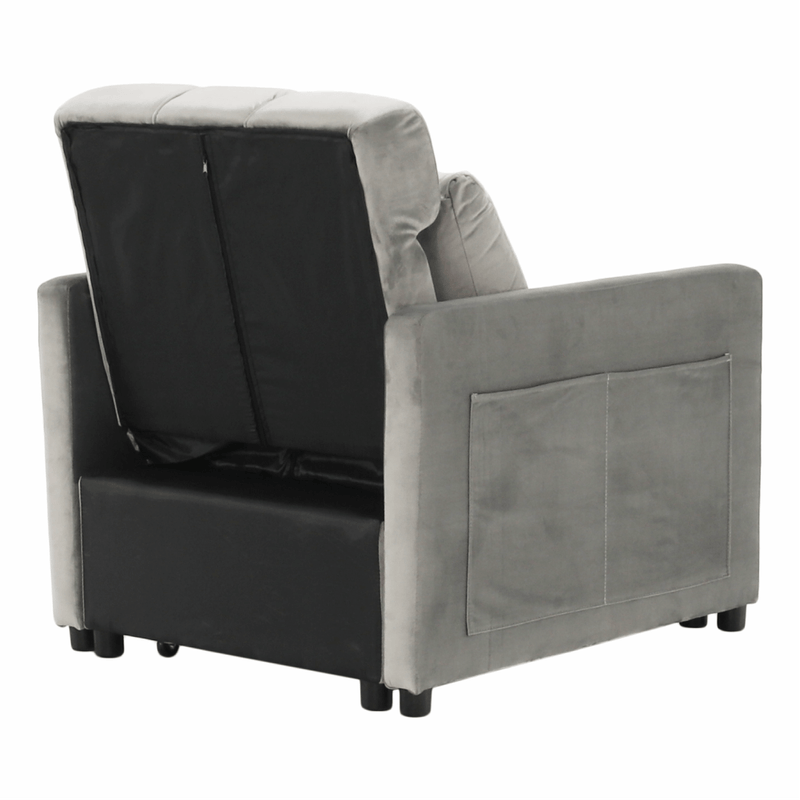 Casa si Gradina - Mobilier - Scaune si fotolii - Fotolii - Fotoliu extensibil, catifea Velvet gri deschis, IGRIM - Infinity.ro