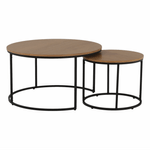 Casa si Gradina - Mobilier - Mese si birouri - Masute de cafea - Set de doua mese de cafea, stejar / negru, IKLIN - Infinity.ro