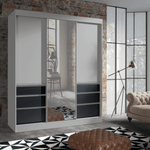 Casa si Gradina - Mobilier - Dulapuri si sifoniere - Dulapuri - Dulap cu usi glisante, gri/negru, 180, ROMUALDA - Infinity.ro
