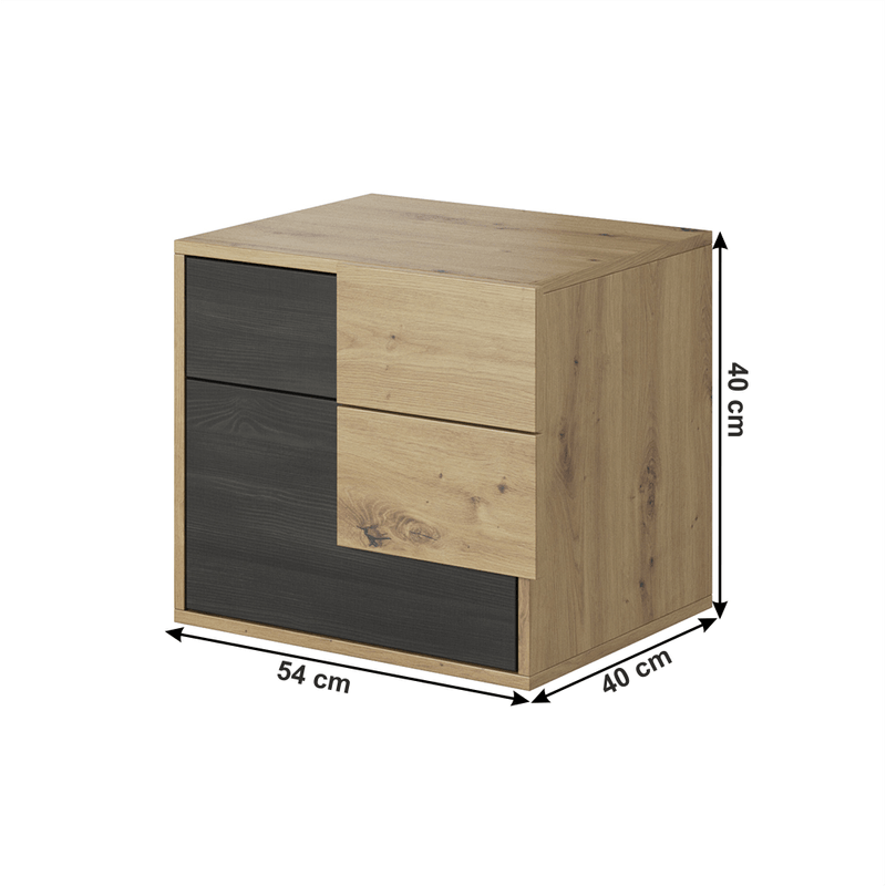 Casa si Gradina - Mobilier - Seturi de mobilier - Seturi dormitor - Set dormitor, stejar artizan/ pin norvegian negru, BAFRA - Infinity.ro