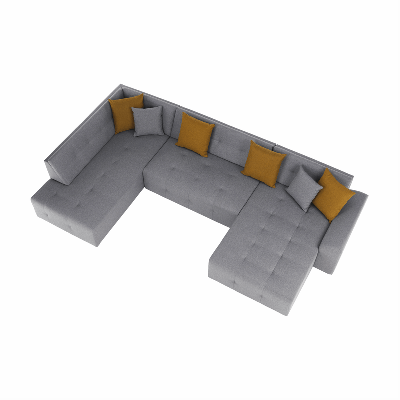Casa si Gradina - Mobilier - Canapele si coltare - Canapele - Canapea, gri/mustar, model stanga, BELLIS U - Infinity.ro
