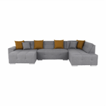 Casa si Gradina - Mobilier - Canapele si coltare - Canapele - Canapea, gri/mustar, model dreapta, BELLIS U - Infinity.ro