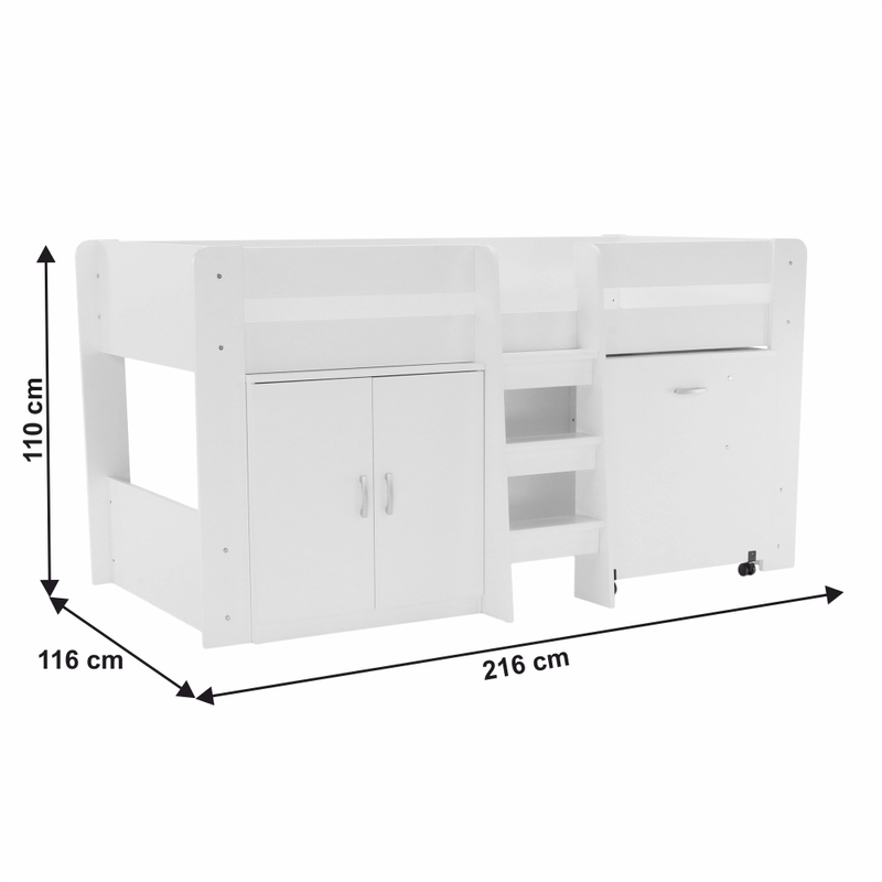 Casa si Gradina - Mobilier - Mobilier copii - Patuturi copii - Pat combinat pentru camera copiilor, alb, FANY - Infinity.ro